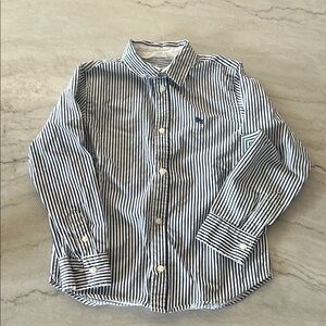 H&M White and Blue Striped Button Down Shirt